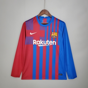 21/22 Long sleeve Barcelona home Soccer Jersey