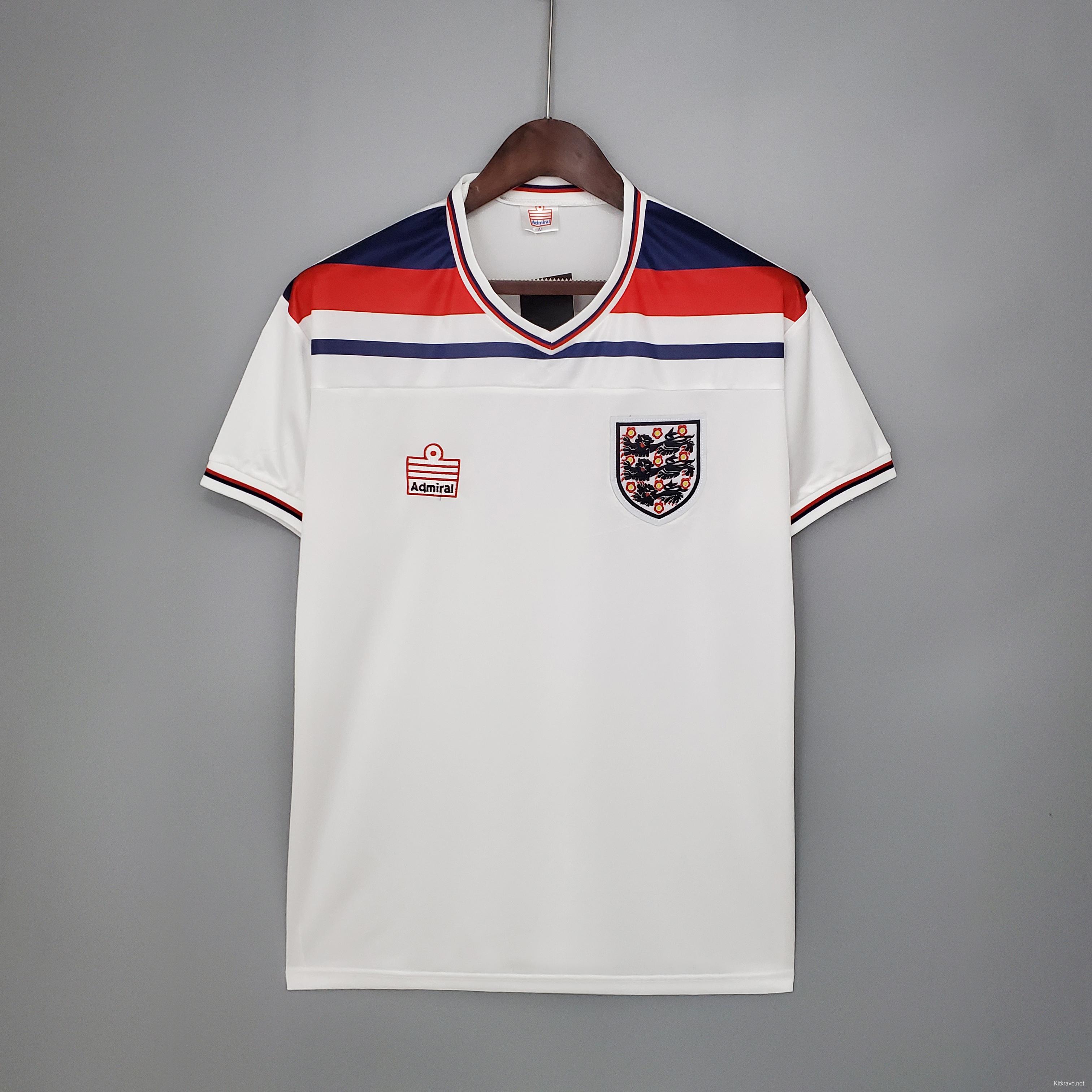 Retro 1982 England home Soccer Jersey