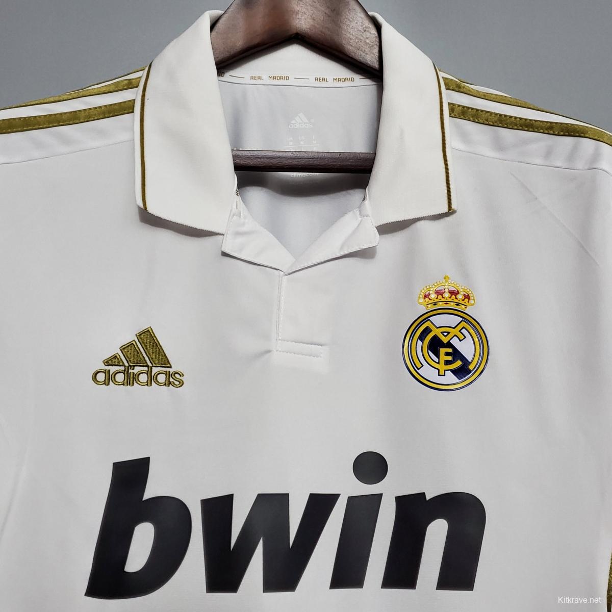 Retro Real Madrid 11/12 Long sleeve home Soccer Jersey