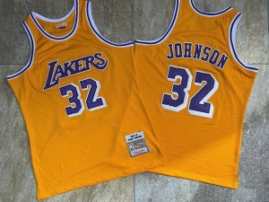 Men's Earvin Johnson Yellow Retro Classic Team Jersey