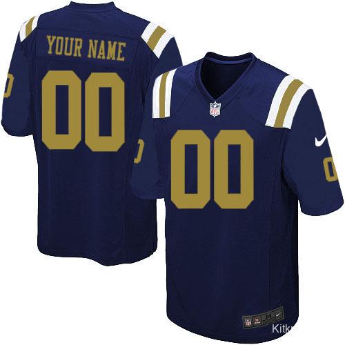 Men's Customized Navy Blue Alternate Limited Team Jersey