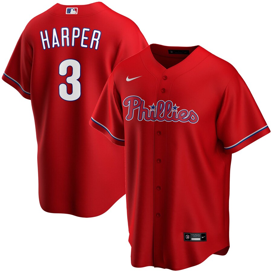 Youth Bryce Harper Red Alternate 2020 Player Team Jersey