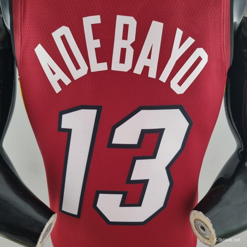 75th Anniversary Miami Heat Jordan ADEBAYO#13 Burgundy NBA Jersey