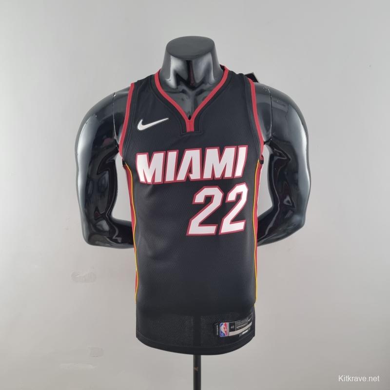 75th Anniversary Miami Heat BUTLER#22 Black NBA Jersey