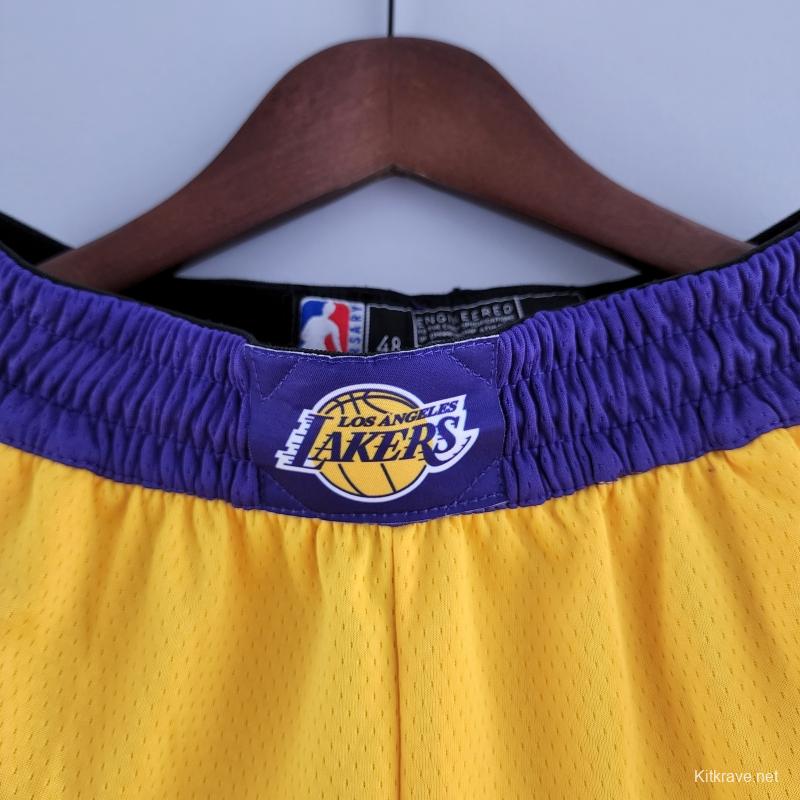 75th Anniversary Los Angeles Lakers Yellow NBA Shorts