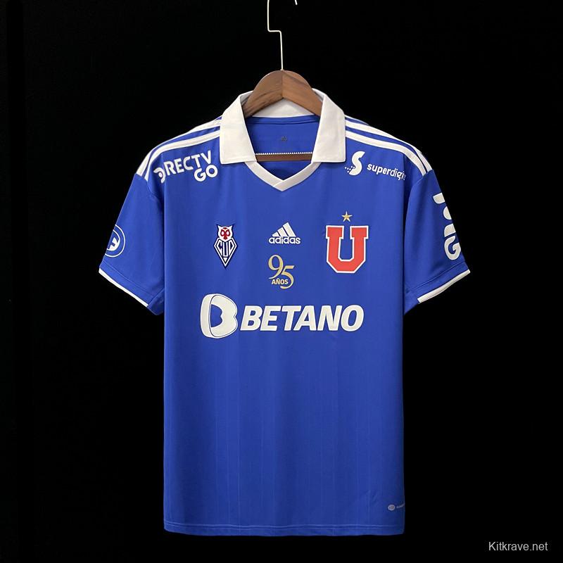 22/23 Universidad De Chile Home 95th Anniversary Edition Soccer Jersey