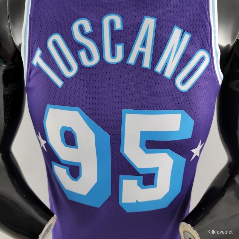 2022 75th Anniversary TOSCANO #95 Los Angeles Lakers City Edition Purple NBA Jersey