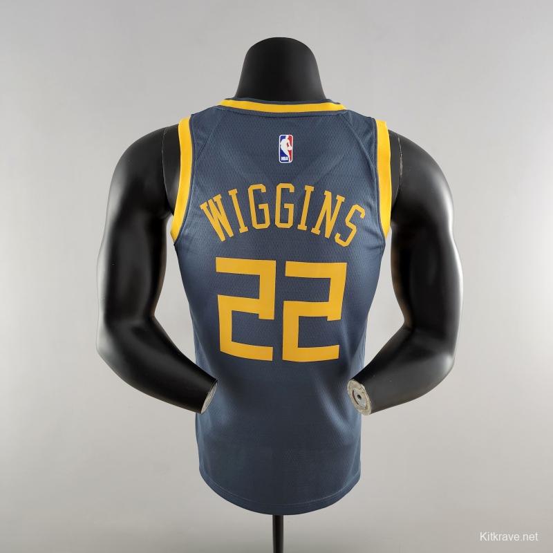 2018 WIGGINS #22 Golden State Warriors Grey NBA Jersey