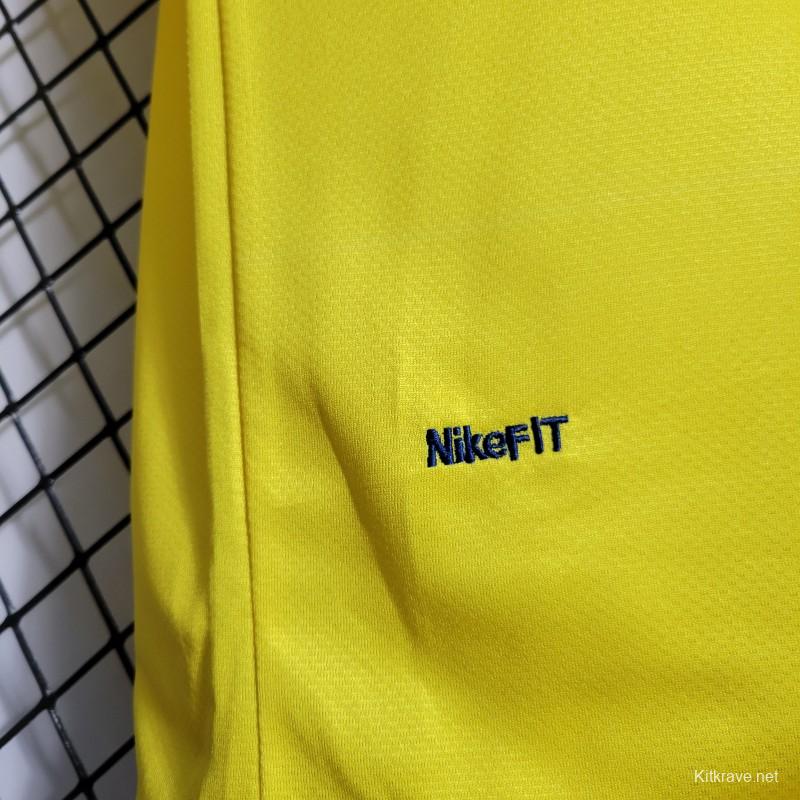 Long Sleeve Retro 08/09 Barcelona Away Yellow Jersey