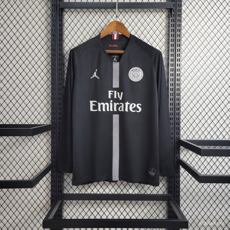 Retro Long Sleeve 18-19 PSG Black Champions League Jersey