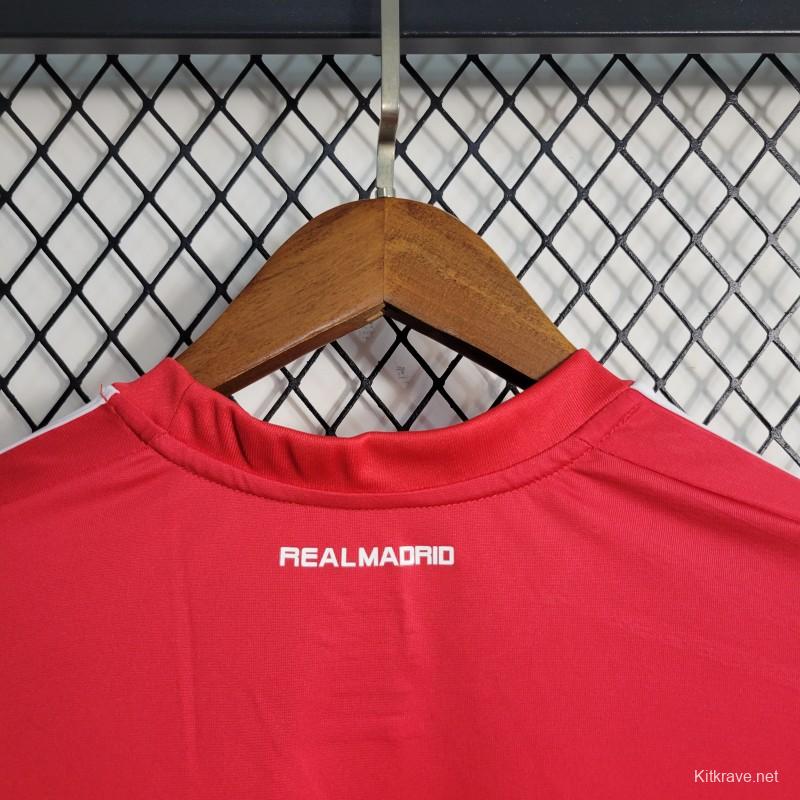 Retro Long Sleeve 11-12 Real Madrid Away Red Jersey