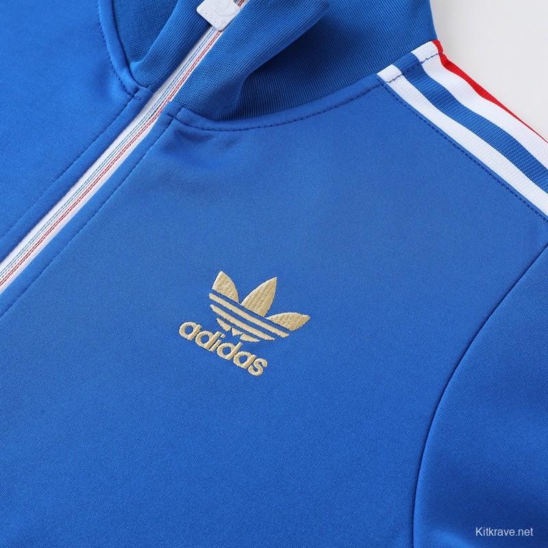 2023 Adidas Original Blue Full Zipper Jacket +Pants