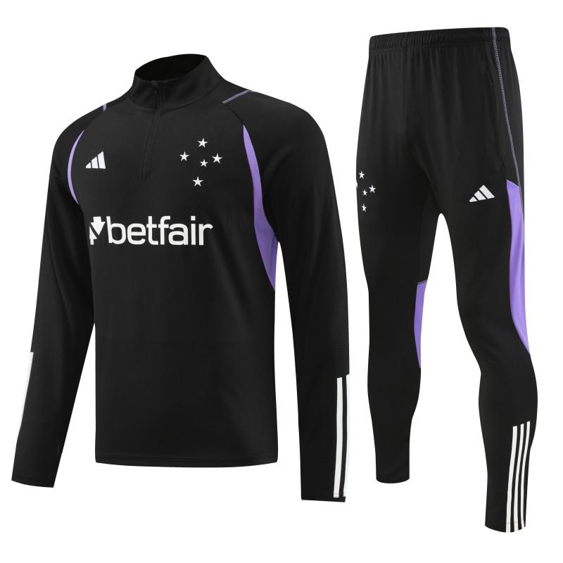 23/24 Cruzeiro Black Purple Half Zipper Jacket+ Pants