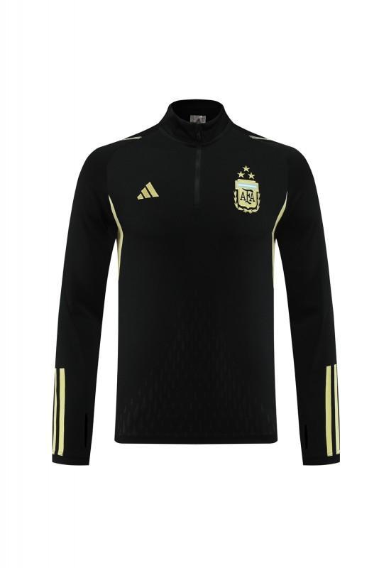 2023 Argentina Black Full Zipper Jacket+Pants