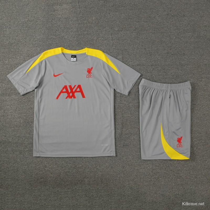 24/25 Liverpool Grey Short Sleeve Jeresy+Shorts