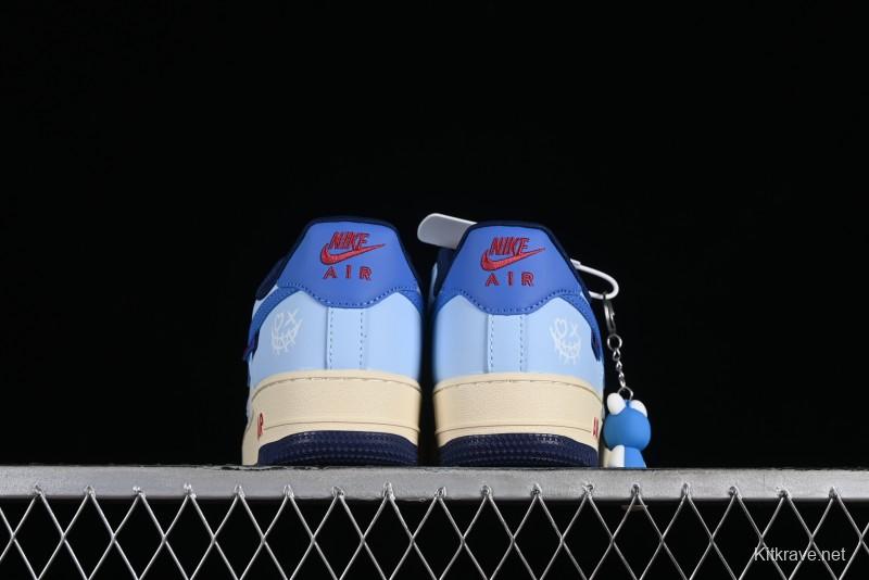 Nike Air Force 1 '07 Low Custom Casual Sneakers "Joker Red" with Full-Length Hexagonal Air Cushion - XL2402-333