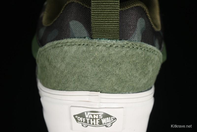 Vans Classics Knu Skool Camo Army Green Chunky Tongue Platform Sneakers - VN0007QC0WD