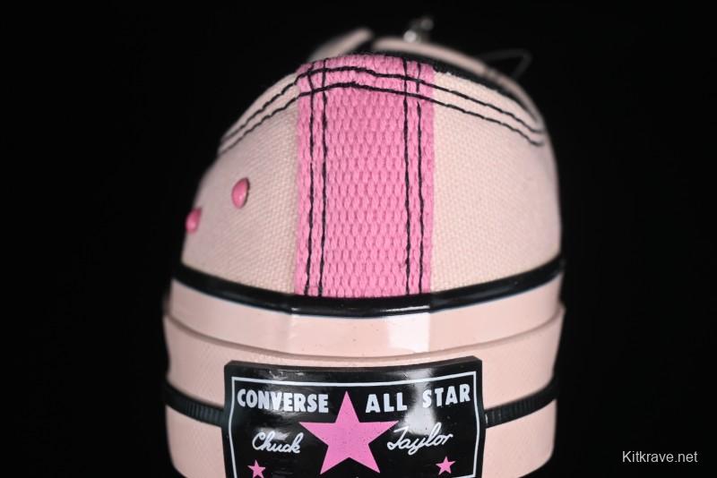 Converse Chuck 70s Low-Top Casual Sneakers with Black-Pink Chain Design - A09542C