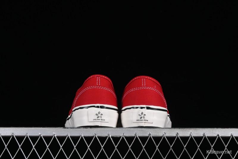 Kamiya x Vulcanize Sneaker 23AW High-End Line Mihara Yasuhiro Dissolution Red Shawn Yue Same Style Painted Letters Low-Top Canvas Shoes