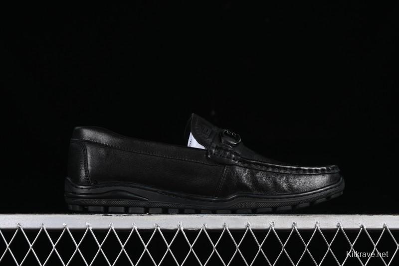 ECCO Soft Moc Series Loafers Men's British Slip-On Driving Shoes - 65707001001