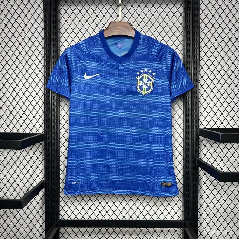 Retro 2014 Brazil Away Blue Jersey