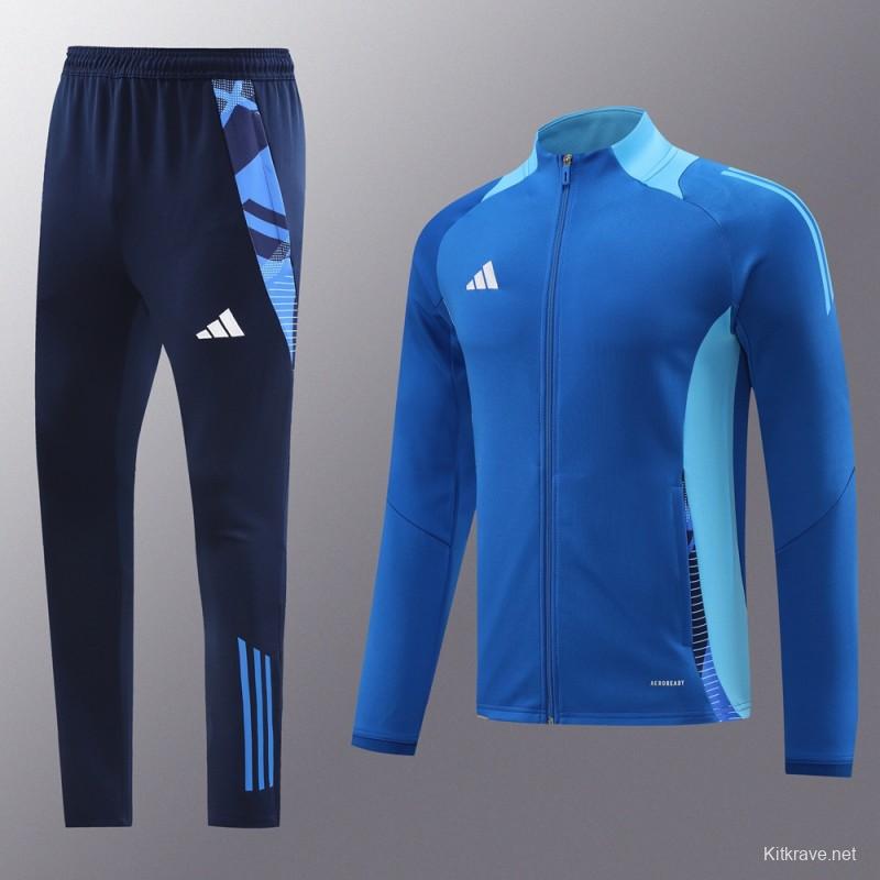 24/25 Adidas Blue Full Zipper Jacket +Long Pants