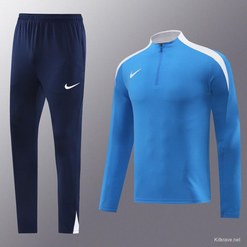 24/25 Nike Blue Half Zipper Jacket+Long Pants