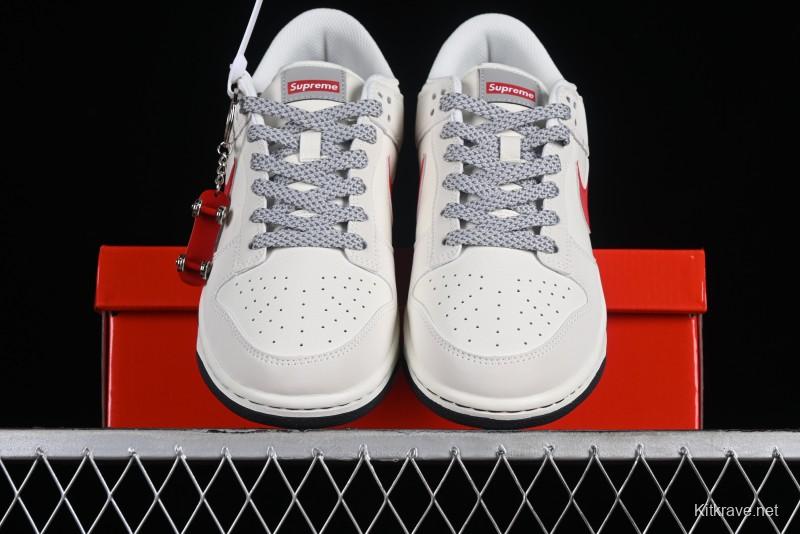 Supreme x Nike SB Dunk Low Casual Skate Shoes with Zoom Air Cushion - DQ1098-333