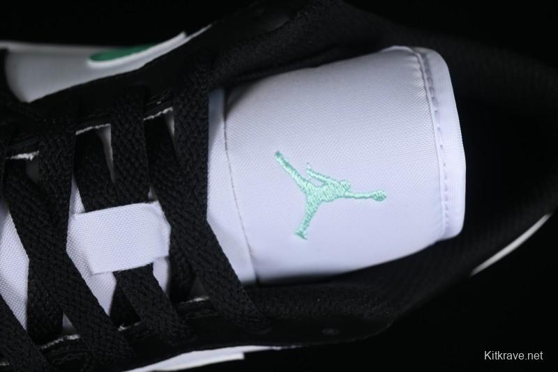 Nike Air Jordan 1 Low Retro Basketball Shoes in Mint Green and Black - 553558-131