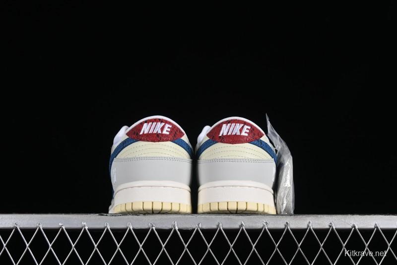 Nike SB Dunk Low UN Collaboration - Blue Dragon Scale Anniversary High-End Custom Low-Top Casual Skate Shoes - FC2025-302