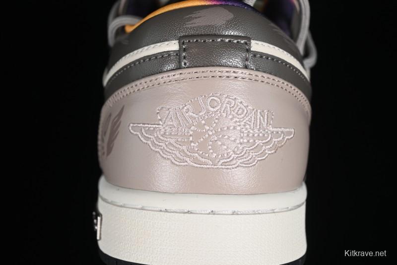 Nike Air Jordan 1 Low AJ1 Panda Prank Street Graffiti - Angel Demon Low Top Basketball Shoes - DQ8421-001