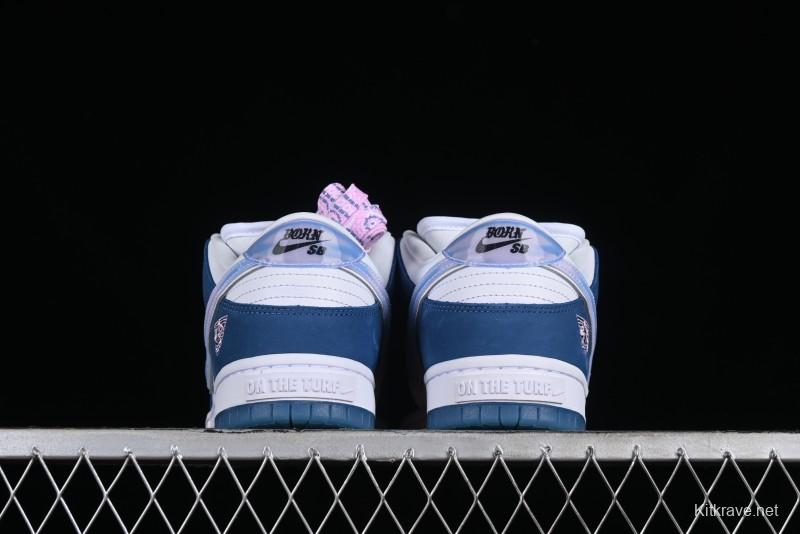 Nike Born x Raised x Nike SB Dunk Low Premium Skate Shoes with Special Foam Swoosh and Snowflake Perforations - FN7819-400