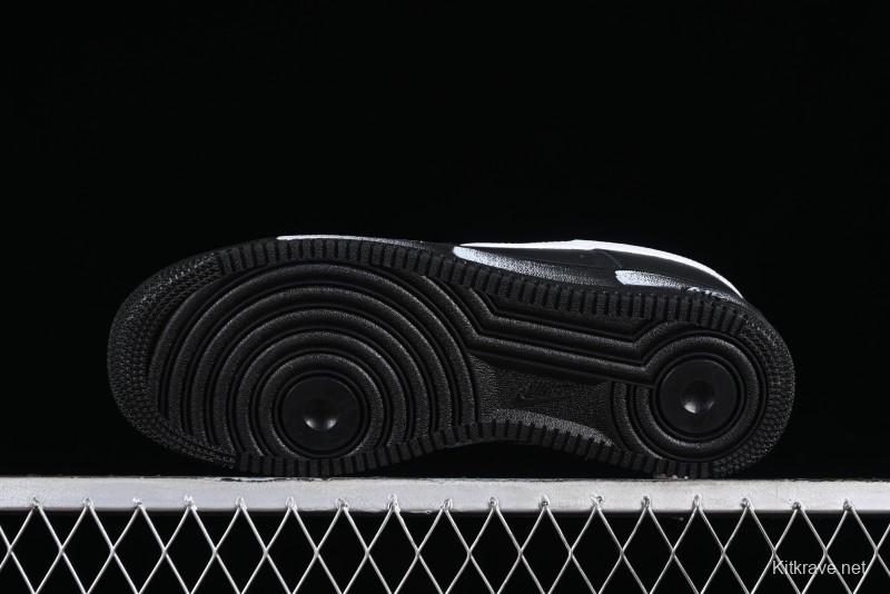 Nike Air Force 1 '07 Low Classic Black White Swoosh Casual Sneakers - FZ0627-010