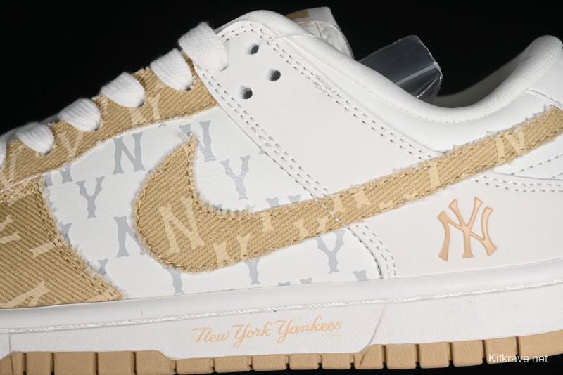 Nike SB Dunk Low MLB Collaboration - Yellow Denim Anniversary Custom Low-Top Casual Skate Shoes - DQ1098-346