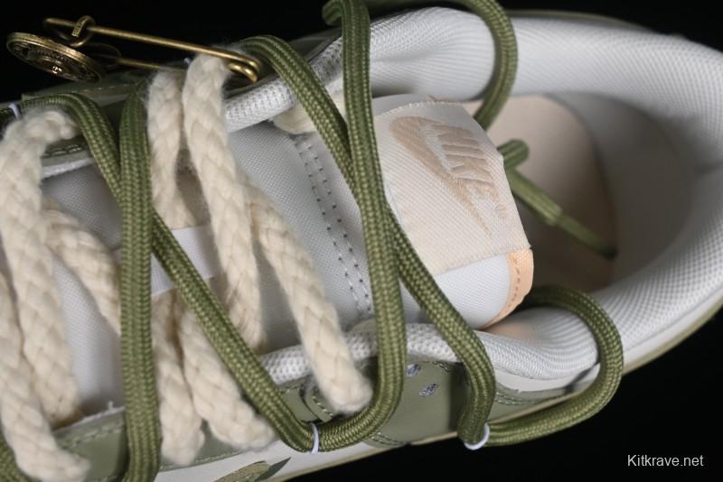 Nike Dunk Low SB Casual Sneakers with Deconstructed Laces and Dragon Well Tea-Inspired Design - DV0831-003