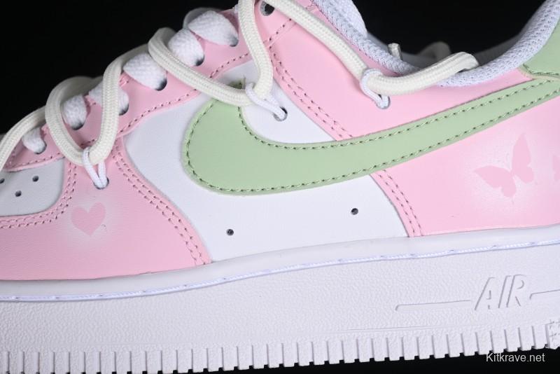 Nike Air Force 1 '07 Low Casual Sneakers with Dreamy Butterfly & Pastel Macaron Colorway - VV1998-013
