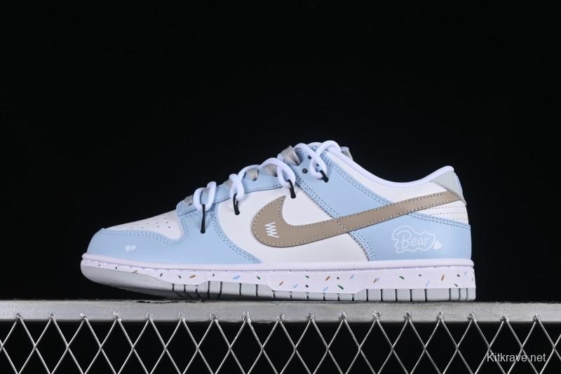 Nike Dunk Pure "Platinum" SB Low-Top Casual Sneakers with Dual Laces and Bear-Inspired Design - DV0831-101