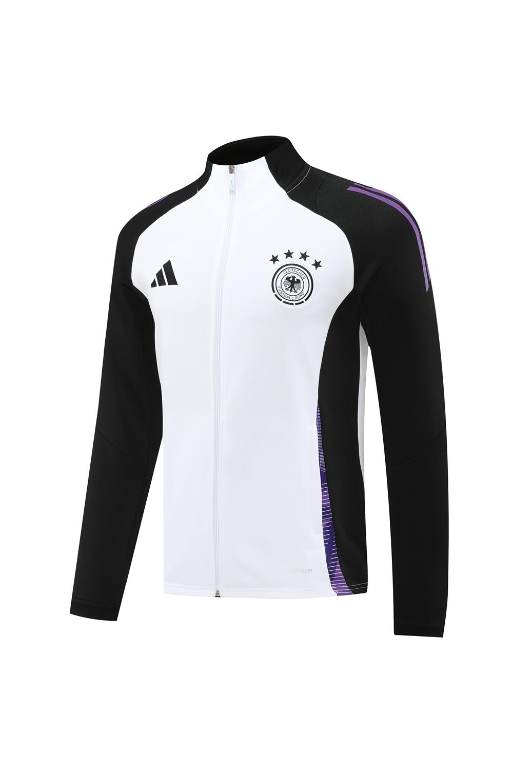 2024 Germany White/Black Full Zipper Jacket +Long Pants