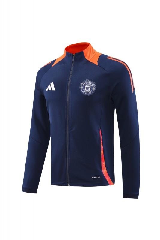 24/25 Manchester United Navy/Orange Full Zipper Jacket +Long Pants