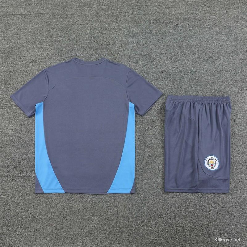 24/25 Manchester City Blue White Short Sleeve Jersey+Shorts