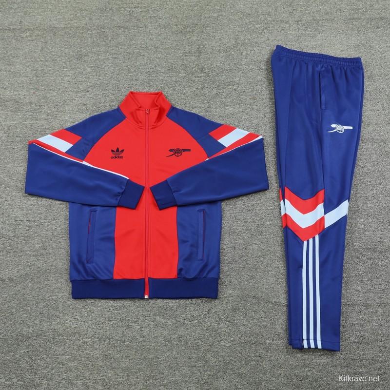 24/25 Arsenal Blue/Red Full Zipper Jacket +Long Pants