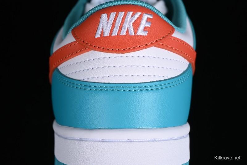 Nike SB Dunk Low Casual Skate Shoes in White Green Orange - DV0833-102