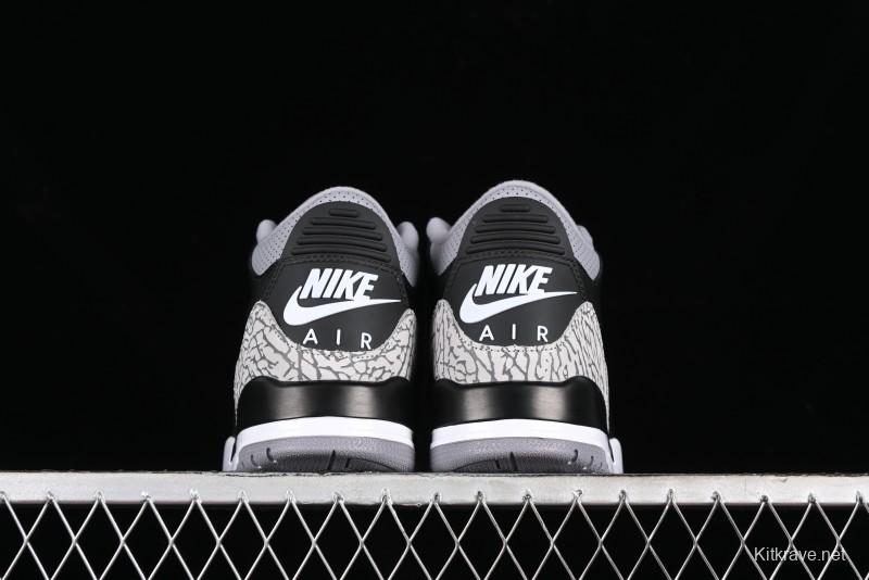 Nike Air Jordan 3 Retro Sneakers with Iconic Elephant Print and Visible Air Cushion - DN3707-010