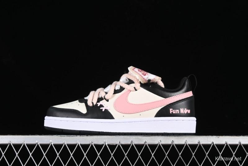 Nike Court Borough Low 2 Berry Worry Playful Cute Trendy Retro Low-Top Casual Sneakers - BQ5448-110