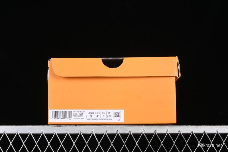 Nike Travis Scott x Fragment Design x Air Jordan 1 Low OG SP AJ1 LV Collaboration Light Grey Denim Low-Top Casual Sneakers - SJ2068-105