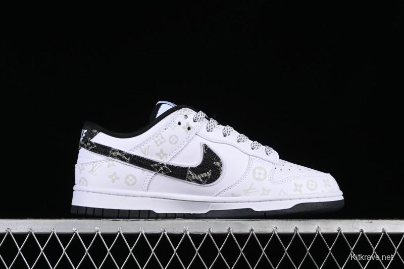 Nike SB Dunk Low LV Collaboration - Dark Night Elf High-End Custom Low-Top Casual Skate Shoes - DD1391-136