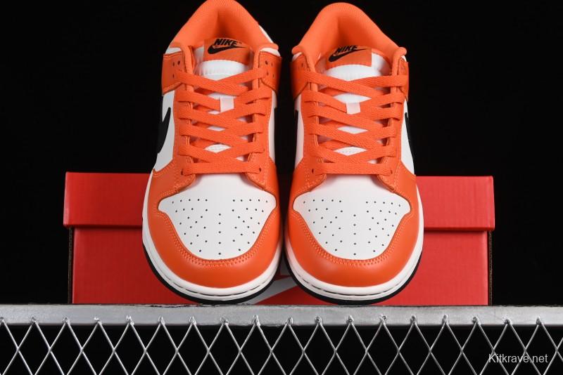 Nike SB Dunk Low Casual Skate Shoes in White, Orange, and Black - DH9765-003