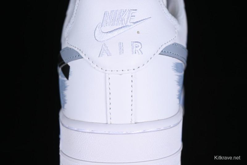 Nike Air Force 1 '07 Low Casual Sneakers with Two-Tone Shadow Swoosh and Custom Anime Art - CW2288-111