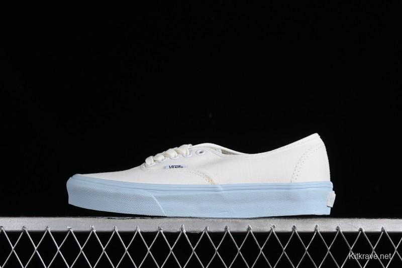 Vans Authentic White Blue Canvas Skate Shoes - VN0009PVEAK