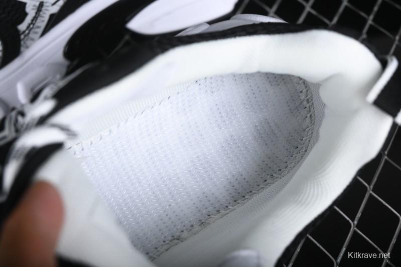 Dior Chrono Round Toe Lace-Up Lifestyle Casual Running Sneakers - 6865 BLACK WHITE